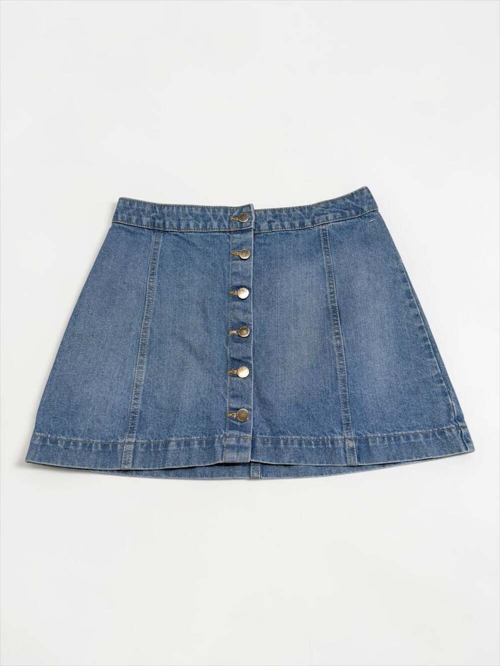 H&M Divided Button Front Denim Mini Skirt Blue Size 10‎